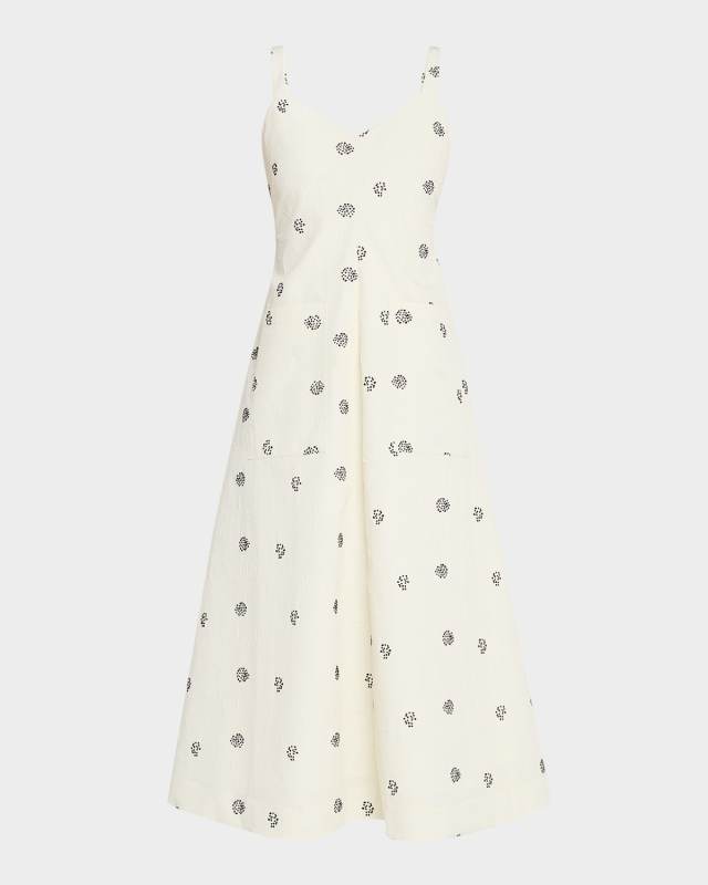 Pocktail Spotted Sleeveless Midi Dress